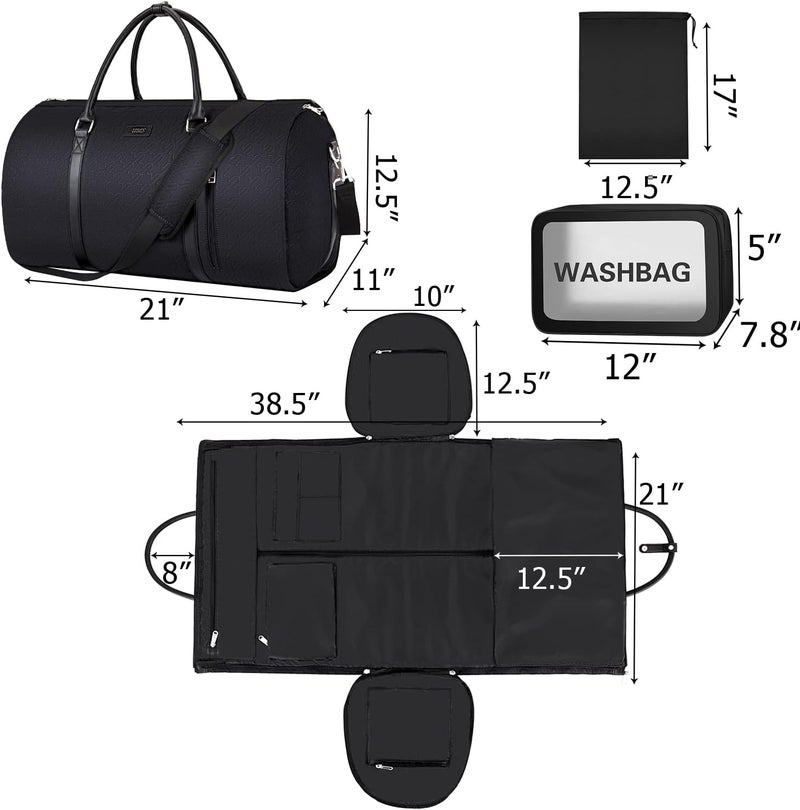 TIBES Garment Bag for Travel Convertible Carry On Garment Bag Large Travel Duffel Bags for Women 2 in 1 Hanging Suitcase Suit Travel Bags for Women & Men 3pcs Set - Image 5